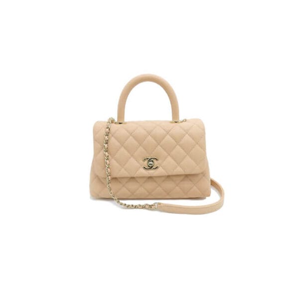 Chanel Coco handle flap shoulder bag PM Lake Blue