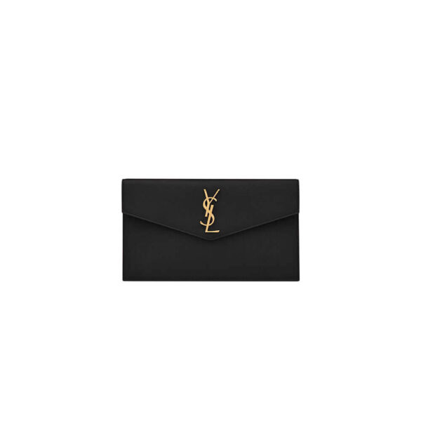 YSL UPTOWN POUCH IN GRAIN DE POUDRE EMBOSSED LEATHER black