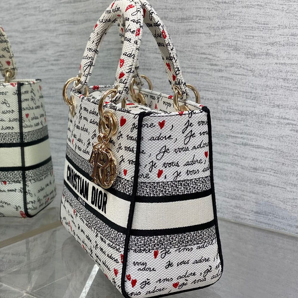 Dioramour Medium Lady D-Lite Bag White - Image 3