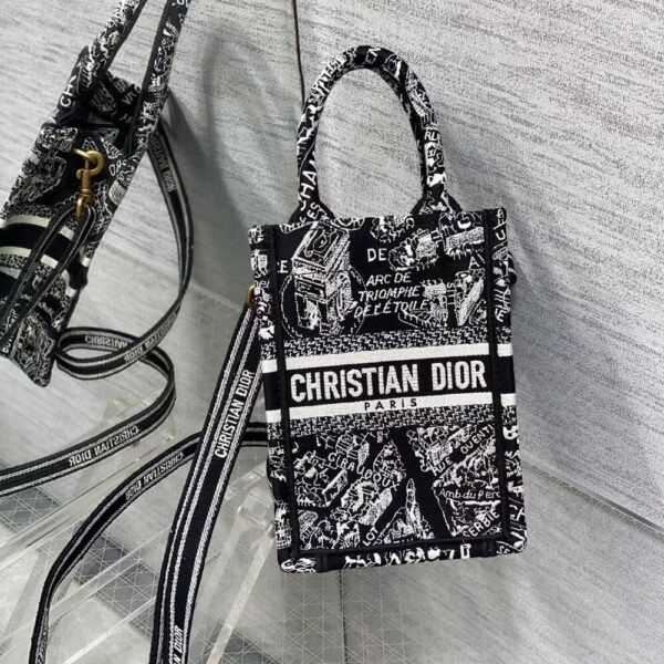 Mini Vertical Dior Book Tote black - Image 2