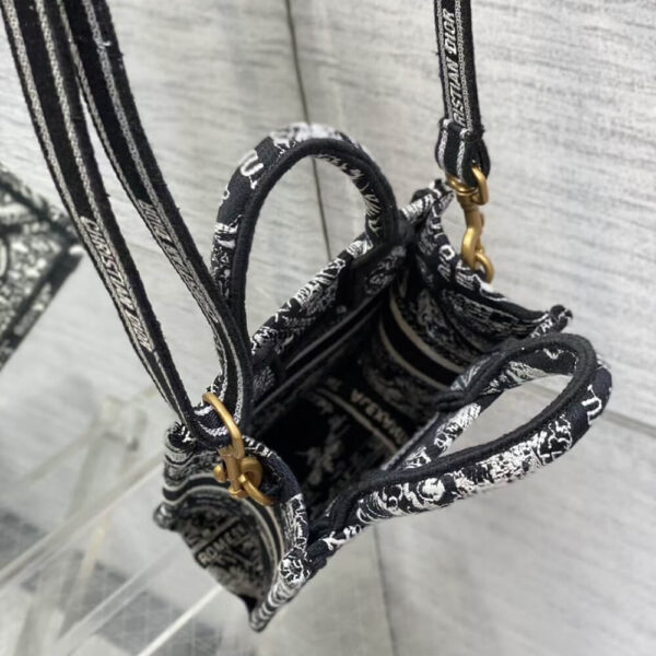 Mini Vertical Dior Book Tote black - Image 8