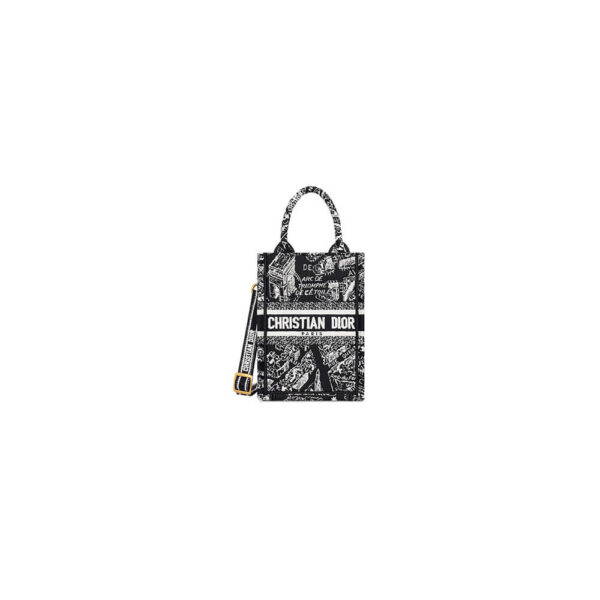 Mini Vertical Dior Book Tote black