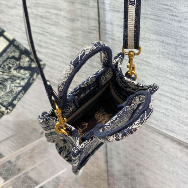 Mini Vertical Dior Book Tote black - Image 8