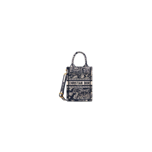 Mini Vertical Dior Book Tote black