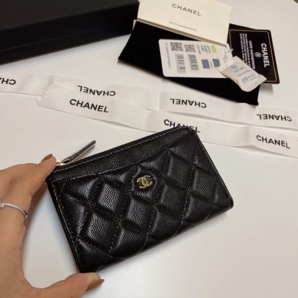 Chanel Classic Zipped Card Holder black - Image 4