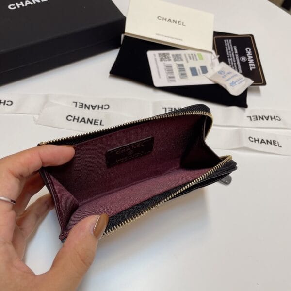Chanel Classic Zipped Card Holder black - Image 7