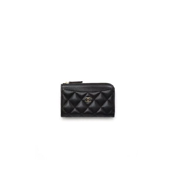 Chanel Classic Zipped Card Holder black