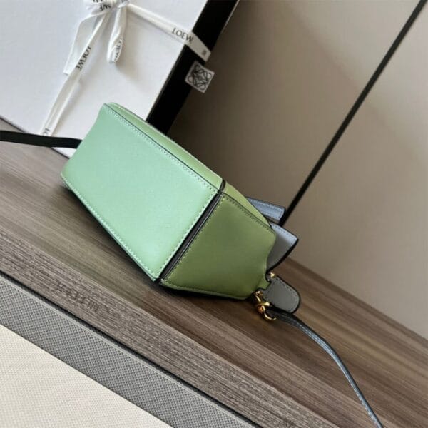 LOEWE Mini Puzzle bag in classic calfskin Lake Blue - Image 5