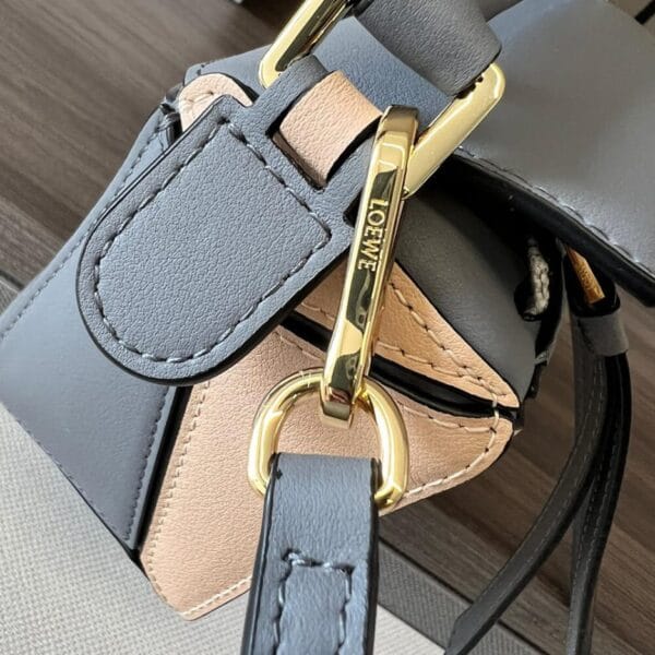 LOEWE Mini Puzzle bag in classic calfskin Lake Blue - Image 6