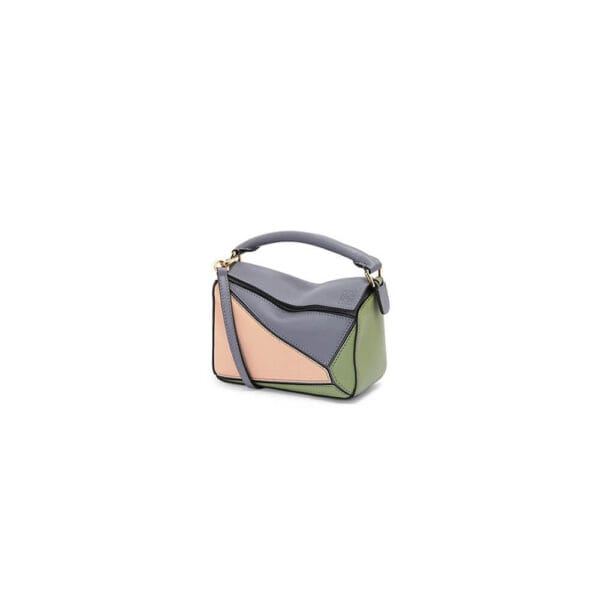 LOEWE Mini Puzzle bag in classic calfskin Lake Blue