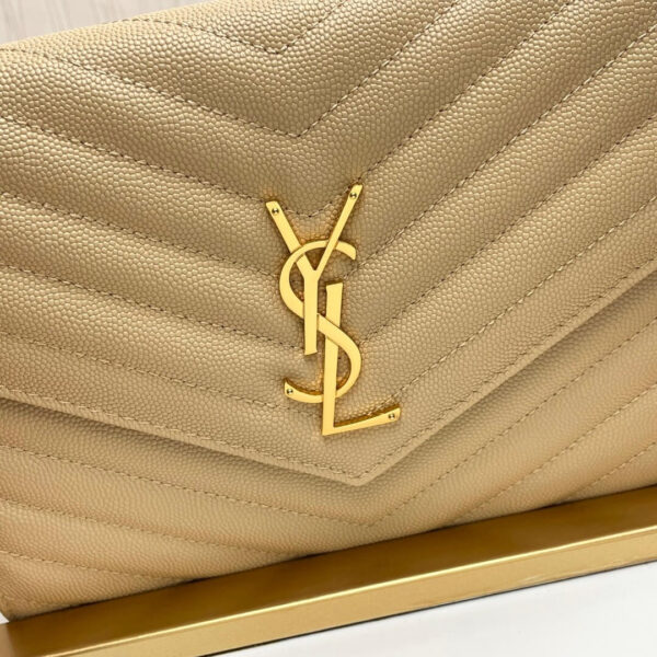 YSL CASSANDRE matelassé leather flap clutch Lake Blue - Image 7
