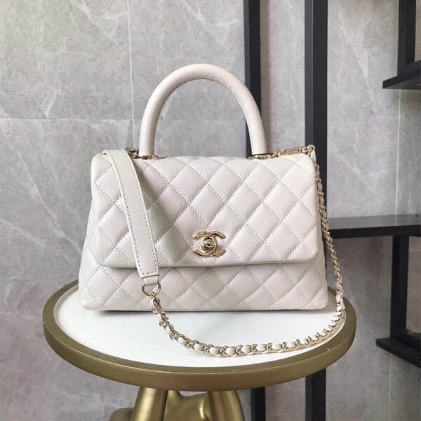 Chanel Coco handle flap shoulder bag PM Beige - Image 2