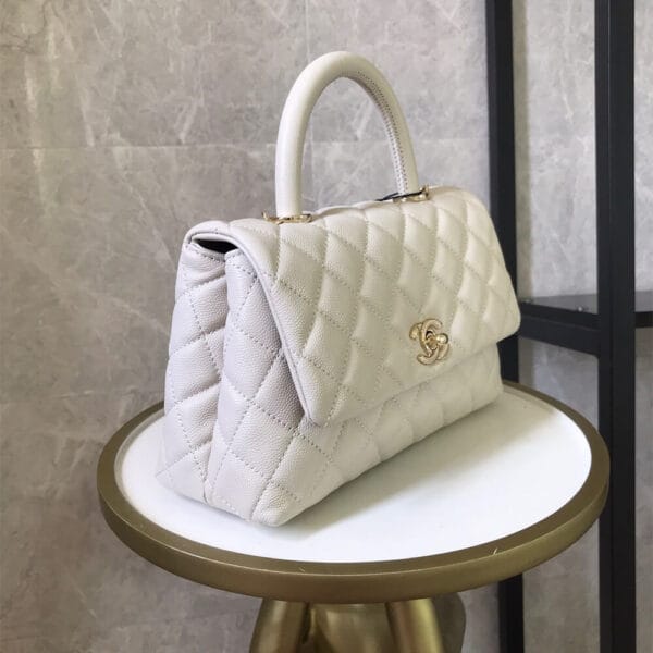 Chanel Coco handle flap shoulder bag PM Beige - Image 3