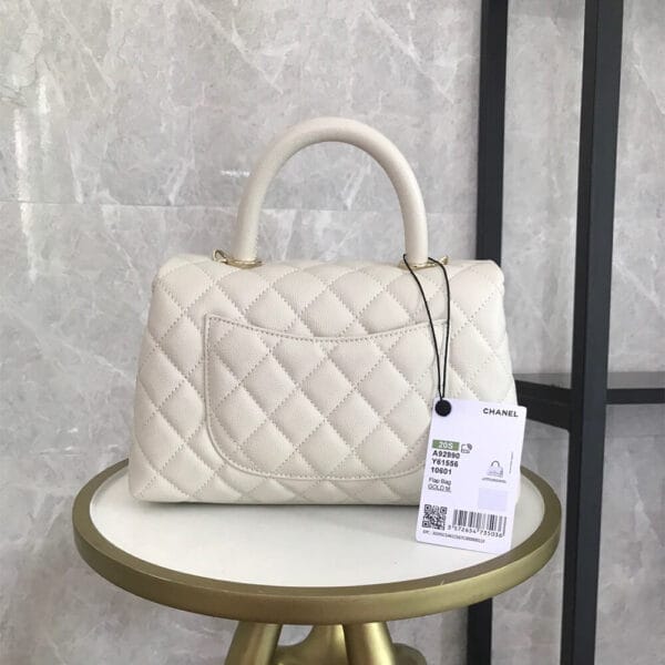Chanel Coco handle flap shoulder bag PM Beige - Image 4