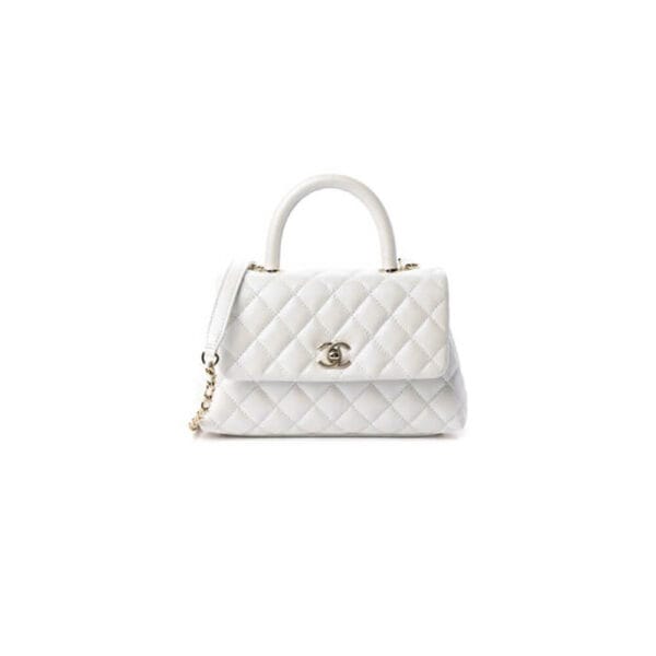 Chanel Coco handle flap shoulder bag PM Beige