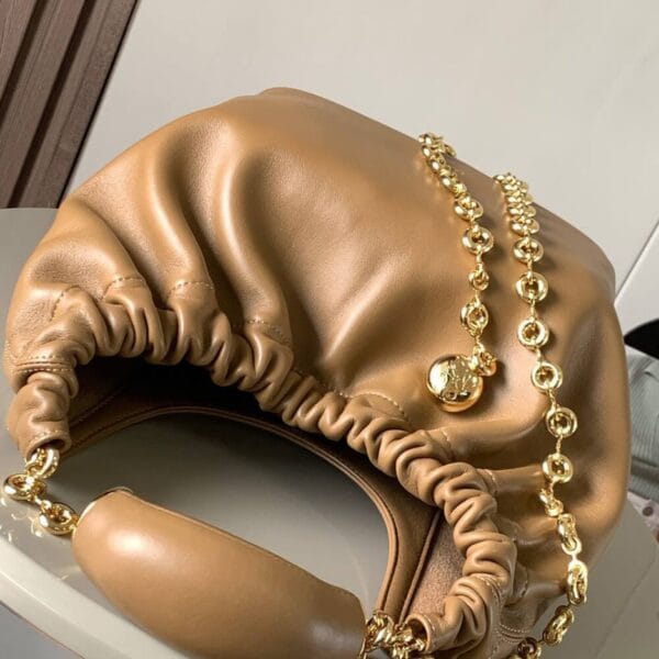 Loewe Small Squeeze bag in nappa lambskin Khaki - Image 6