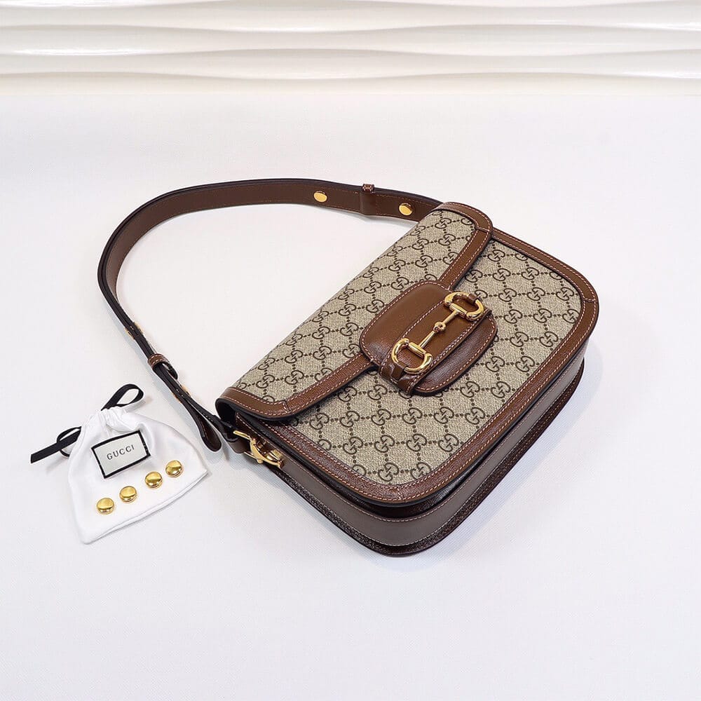 GUCCI HORSEBIT 1955 SHOULDER BAG Beige - Image 5