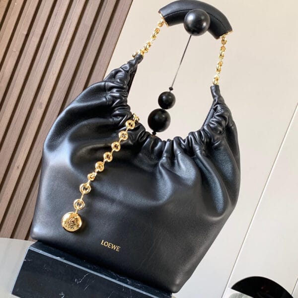 Loewe Small Squeeze bag in nappa lambskin black - Image 2