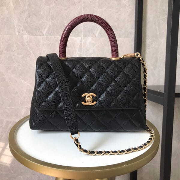 Chanel Coco handle flap shoulder bag PM black - Image 2