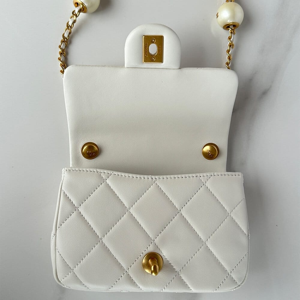 Chanel MINI FLAP BAG Beige - Image 7