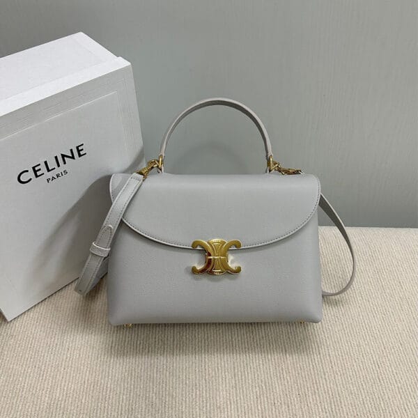 CELINE Medium size NINO bag in soft cow leather White - Image 2