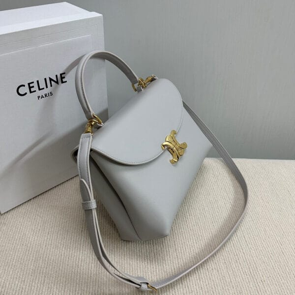 CELINE Medium size NINO bag in soft cow leather White - Image 3