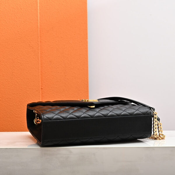 YSL ENVELOPE MEDIUM IN QUILTED GRAIN DE POUDRE EMBOSSED LEATHER black - Image 6
