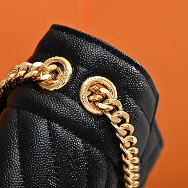 YSL ENVELOPE MEDIUM IN QUILTED GRAIN DE POUDRE EMBOSSED LEATHER black - Image 7