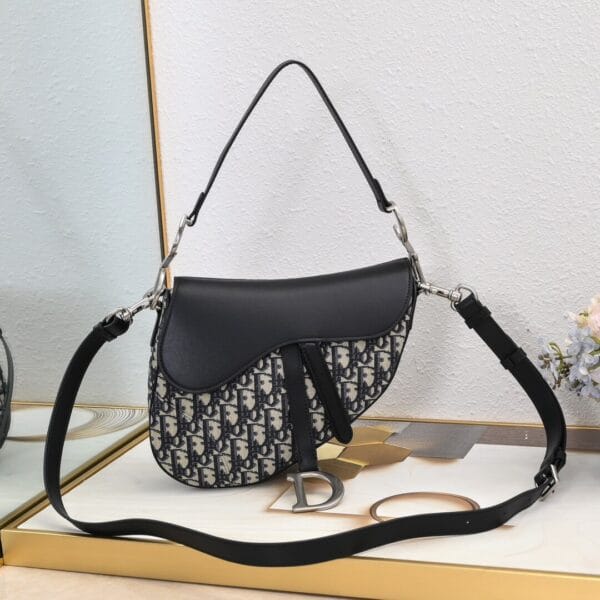 Dior Saddle Bag with Strap black - Image 2