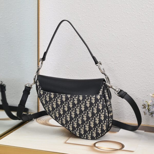 Dior Saddle Bag with Strap black - Image 4