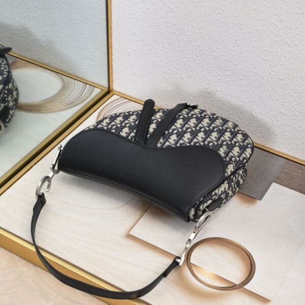 Dior Saddle Bag with Strap black - Image 5