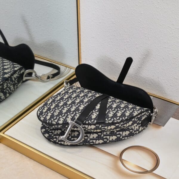 Dior Saddle Bag with Strap black - Image 6