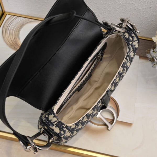 Dior Saddle Bag with Strap black - Image 8