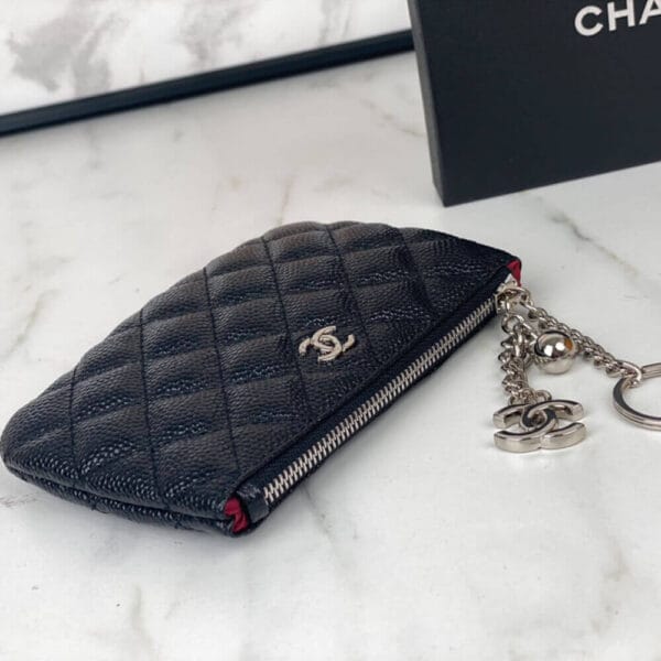 Chanel Classic Small Zip Clutch Dark Olive - Image 4