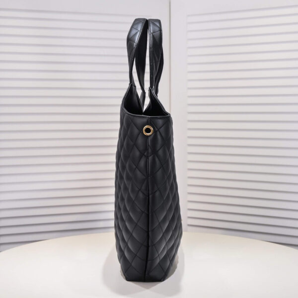 YSL Icare quilted lambskin oversized shopping bag(High-end grade) black - Image 3