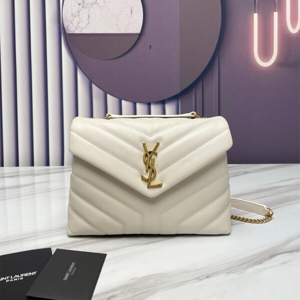 YSL LOULOU SMALL CHAIN BAG Beige - Image 2