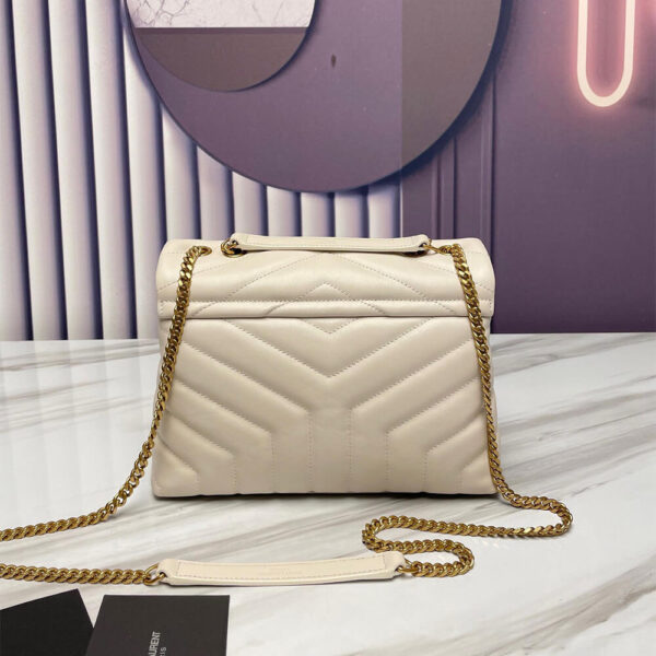 YSL LOULOU SMALL CHAIN BAG Beige - Image 4