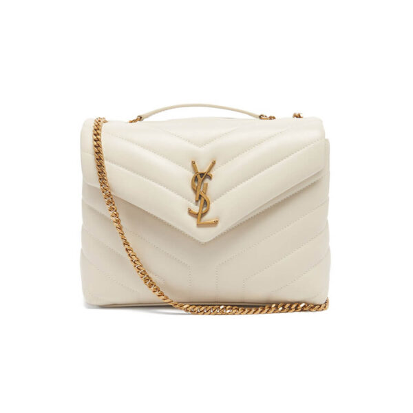 YSL LOULOU SMALL CHAIN BAG Beige