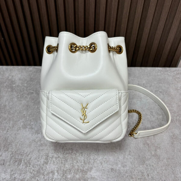 YSL Joe quilted lambskin mini bucket bag Beige - Image 2