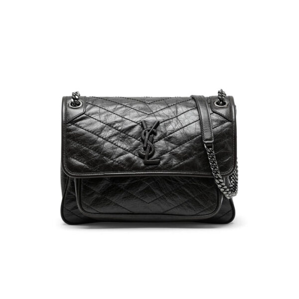 SAINT LAURENT NIKI MEDIUM IN CRINKLED VINTAGE LEATHER black