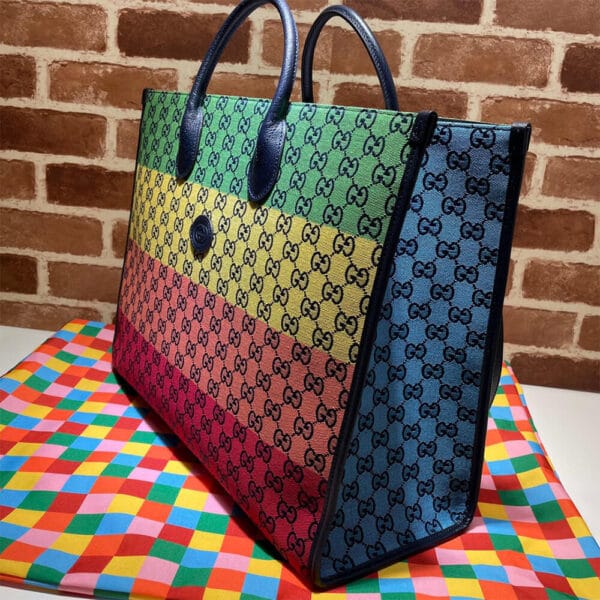 GG Multicolour large tote bag black - Image 3