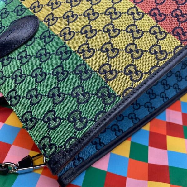 GG Multicolour large tote bag black - Image 7