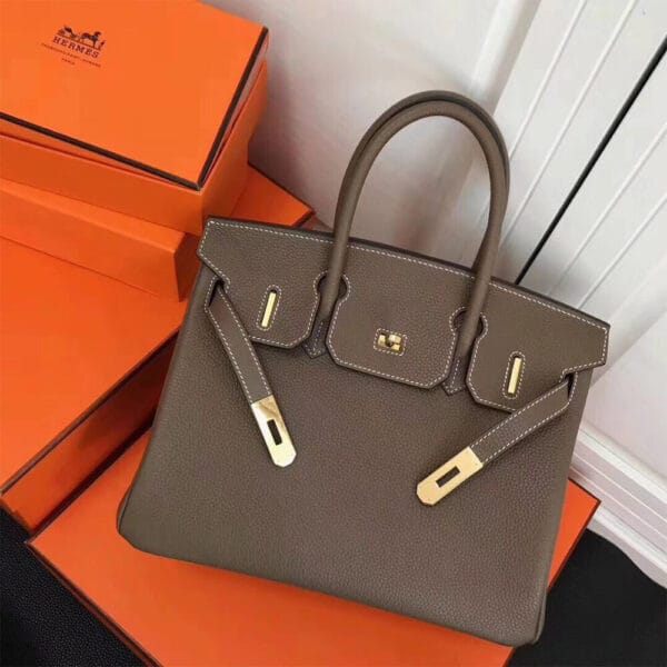 HERMES BIRKIN BAG 30 Medium grey - Image 3