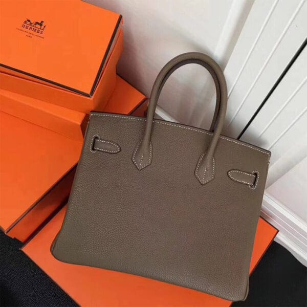 HERMES BIRKIN BAG 30 Medium grey - Image 5