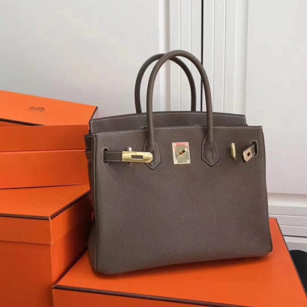 HERMES BIRKIN BAG 30 Medium grey - Image 7