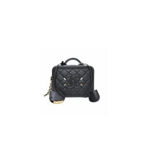 Chanel Medium Filigree Makeup Case black