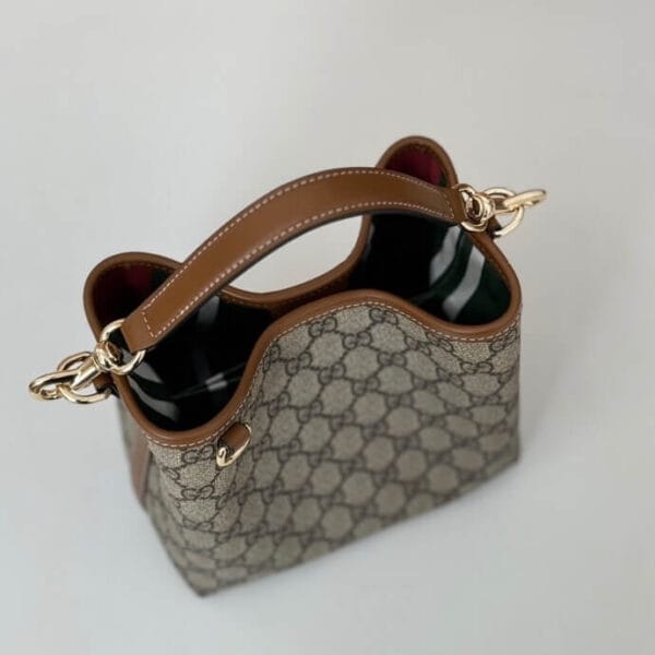 GG Emblem mini bucket bag Beige - Image 5