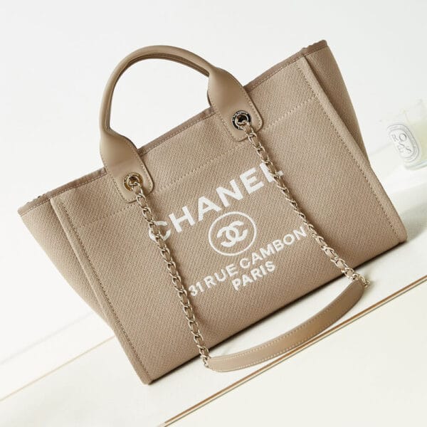 Chanel Small Tote Bag Beige - Image 2