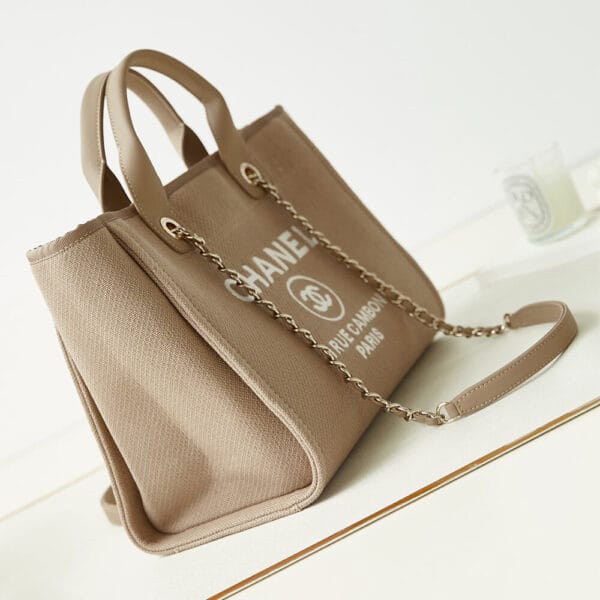Chanel Small Tote Bag Beige - Image 3