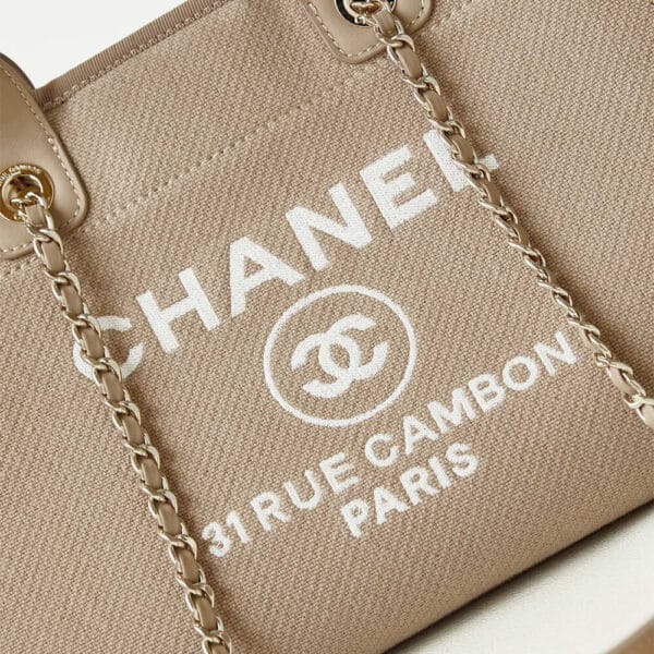 Chanel Small Tote Bag Beige - Image 6